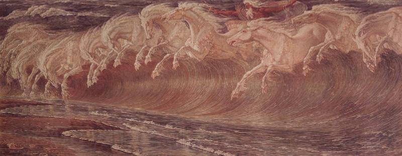 Crane, Walter Neptune-s it Horses Norge oil painting art